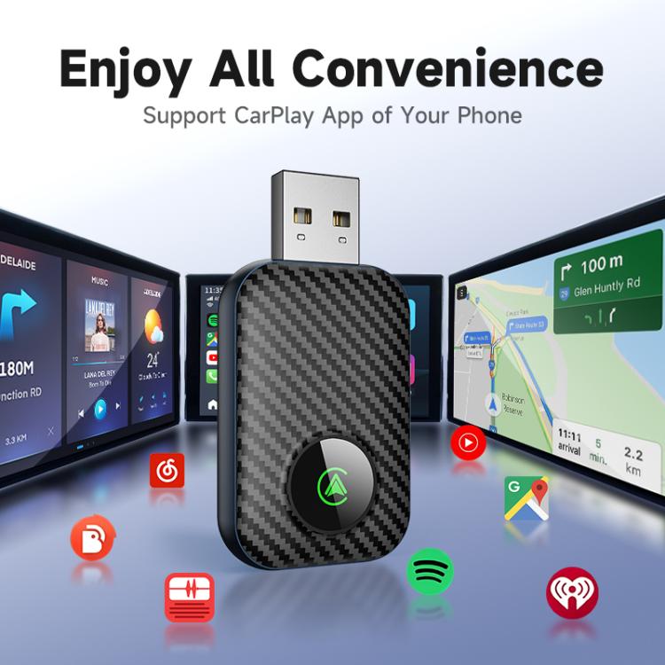 2 in 1 USB Wired to Wireless Car CarPlay / Android Box Adapter, with USB and Type-C Cable, 4149