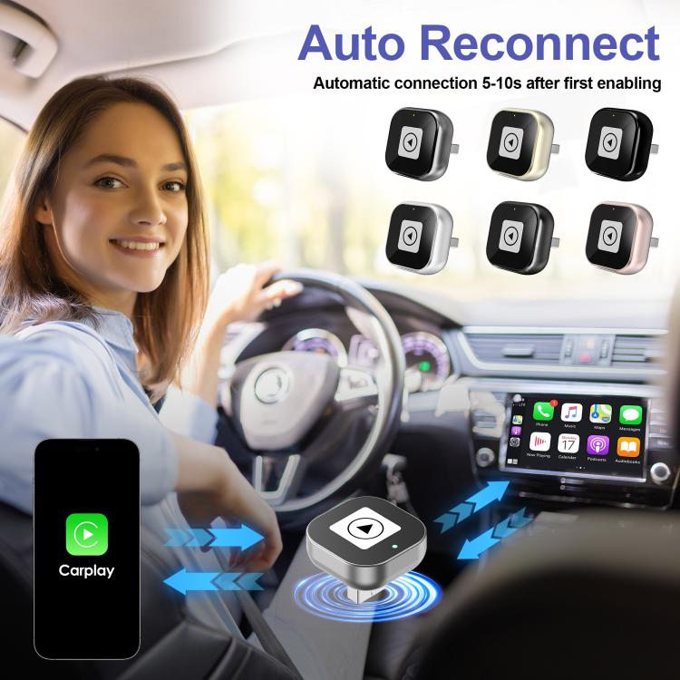 2 in 1 mini USB Wired to Wireless Car CarPlay / Android Auto Box Adapter, mini (Gold), mini (Silver)