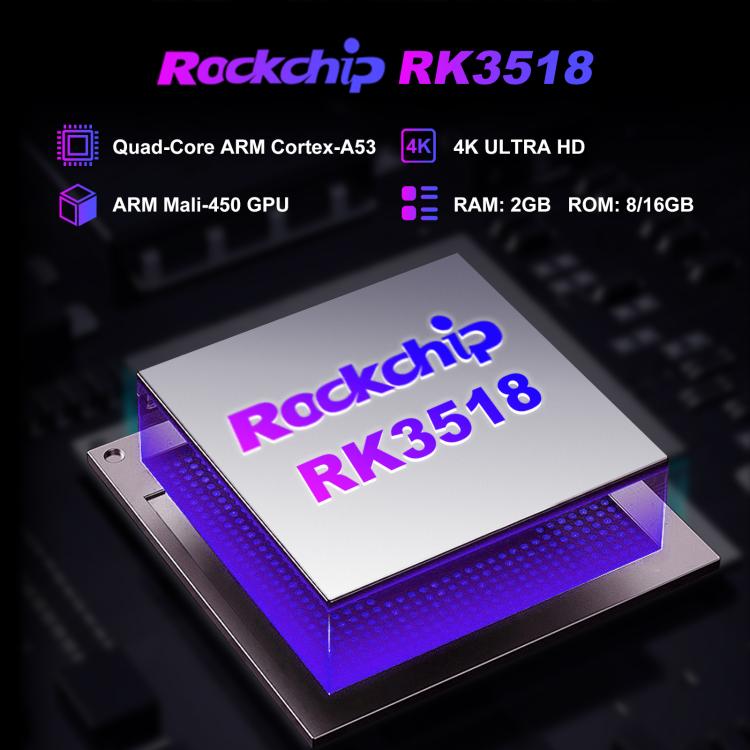 H96Max 4K UHD Android 14 Smart TV Box with Remote Control, RK3518 Quad-Core