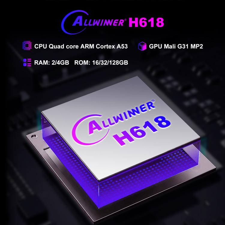 H96 Max H618 Plus Android 14.0 Smart TV Box, Allwinner H618 Quad-core ARM Cortex-A53