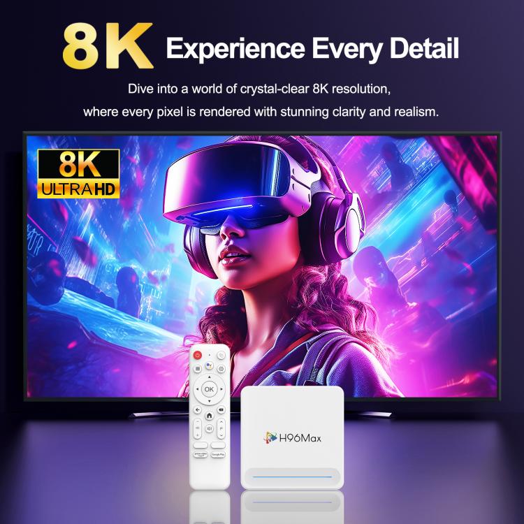H96 Max H618 Plus Android 14.0 Smart TV Box, Allwinner H618 Quad-core ARM Cortex-A53