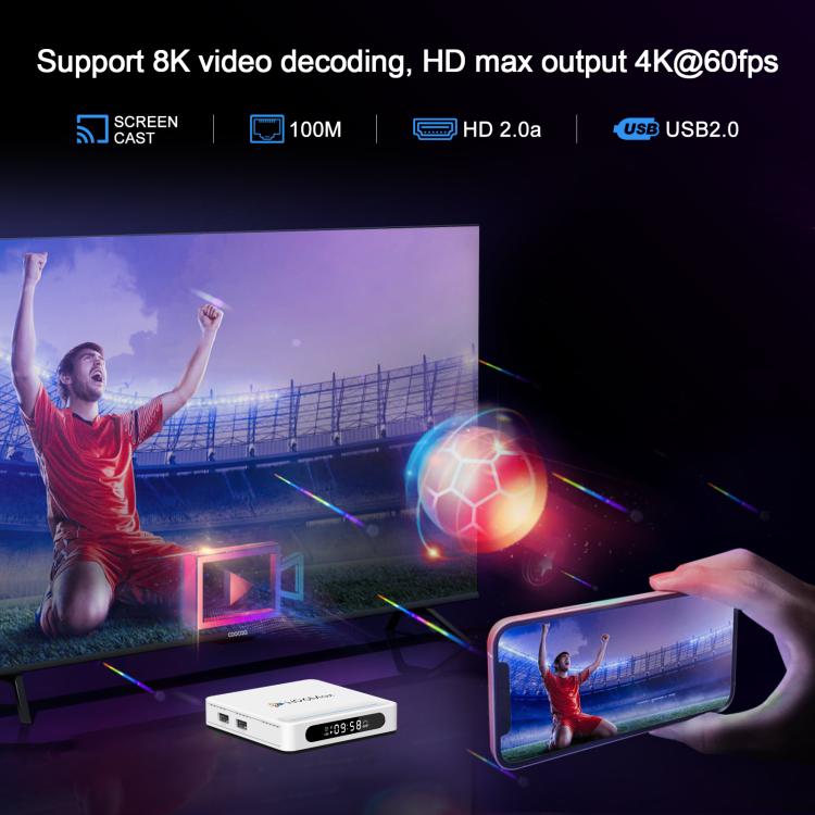 H96 Max H618 Plus Android 14.0 Smart TV Box, Allwinner H618 Quad-core ARM Cortex-A53