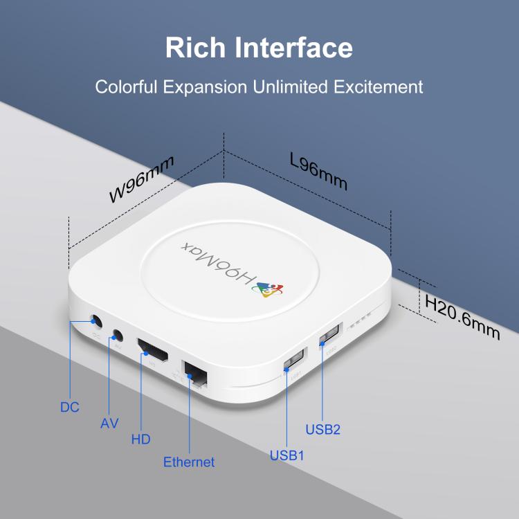 H96 Max M1 Plus Android 14.0 Smart TV Box, RK3528 Quad-core ARM Cortex-A53