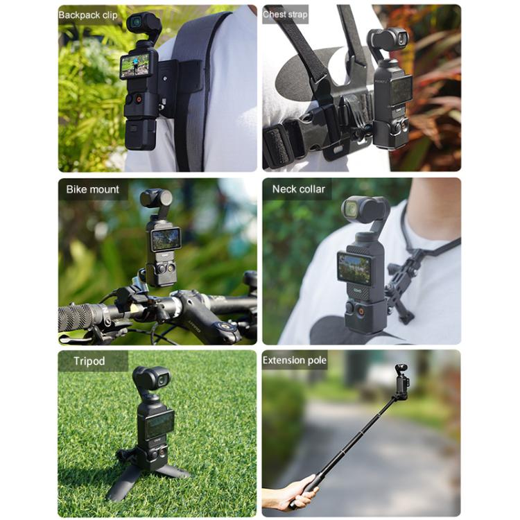 لـ DJI OSMO Pocket 3 BRDRC محول إطار الحماية قاعدة، إطار، إطار + مشبك حقيبة الظهر، إطار + مشبك + حزام الصدر، إطار + حزام الرأس، إطار + حزام الصدر