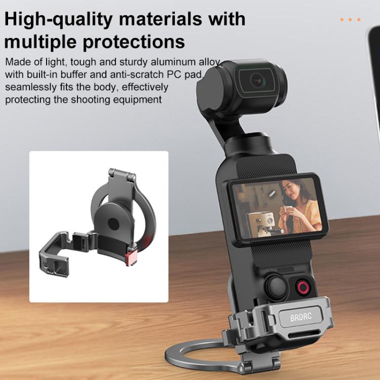 حامل جهاز التلقين للهواتف الذكية من BRDRC، مشبك سطح المكتب، حامل تمديد الحذاء البارد، لـ DJI Osmo Pocket 3