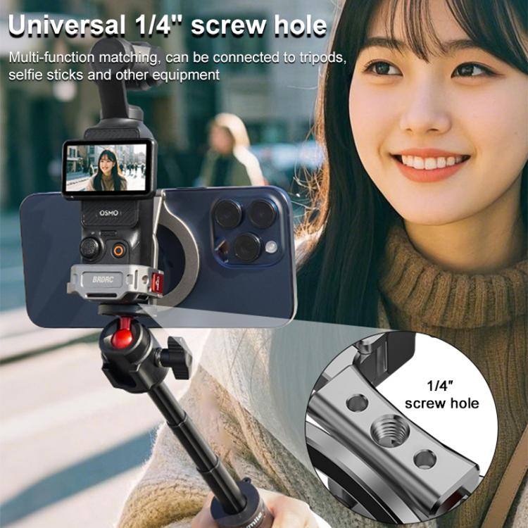 حامل جهاز التلقين للهواتف الذكية من BRDRC، مشبك سطح المكتب، حامل تمديد الحذاء البارد، لـ DJI Osmo Pocket 3