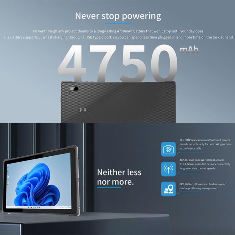 جهاز لوحي QCOM W1019 بنظام Windows 11 Pro، 8 جيجابايت + 128 جيجابايت، شاشة 10.1 بوصة، معالج Qualcomm SC7180 Kryo 468 8C8T ثماني النواة، شبكة: 4G، OTG، قابس الاتحاد الأوروبي، قابس الولايات المتحدة، قابس المملكة المتحدة، قابس أستراليا