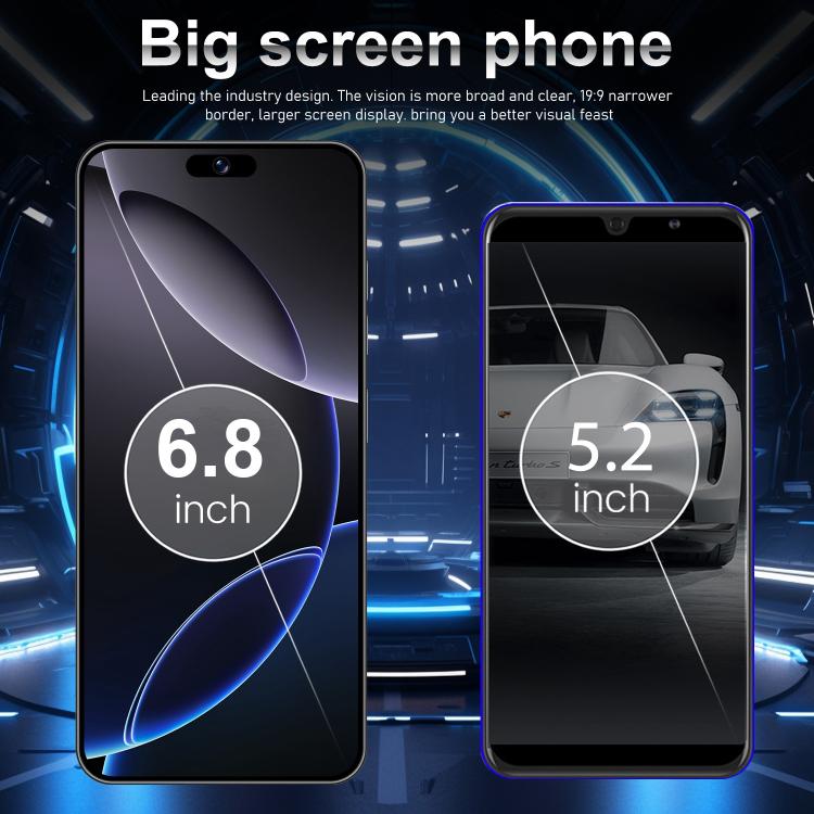 هاتف I16 Pro Max / VD1، 3 جيجابايت + 32 جيجابايت، شاشة 6.8 بوصة، أندرويد 10، معالج MTK6753 ثماني النواة، الشبكة: 4G، شريحتي اتصال، قابس الاتحاد الأوروبي، قابس الولايات المتحدة، قابس المملكة المتحدة، قابس أستراليا