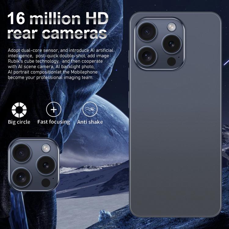 هاتف I16 Pro Max / VD1، 3 جيجابايت + 32 جيجابايت، شاشة 6.8 بوصة، أندرويد 10، معالج MTK6753 ثماني النواة، الشبكة: 4G، شريحتي اتصال، قابس الاتحاد الأوروبي، قابس الولايات المتحدة، قابس المملكة المتحدة، قابس أستراليا