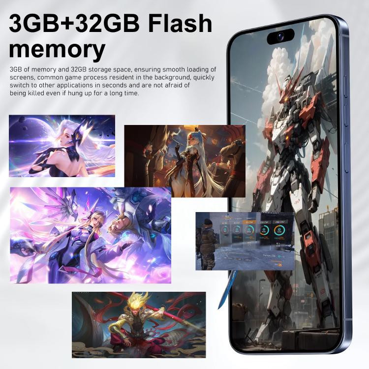 هاتف I16 Pro Max / VD1، 3 جيجابايت + 32 جيجابايت، شاشة 6.8 بوصة، أندرويد 10، معالج MTK6753 ثماني النواة، الشبكة: 4G، شريحتي اتصال، قابس الاتحاد الأوروبي، قابس الولايات المتحدة، قابس المملكة المتحدة، قابس أستراليا