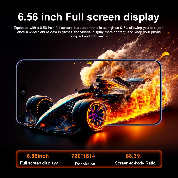 هاتف I16 Plus / RAi5، ذاكرة وصول عشوائي (RAM) سعة 3 جيجابايت وذاكرة داخلية سعة 64 جيجابايت، شاشة 6.56 بوصة، معالج MTK6739 رباعي النواة، شبكة: 4G، شريحتي اتصال، قابس الاتحاد الأوروبي، قابس الولايات المتحدة، قابس المملكة المتحدة، قابس أستراليا