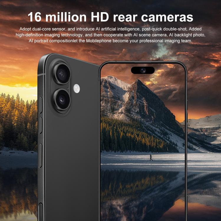 هاتف I16 Plus / RAi5، ذاكرة وصول عشوائي (RAM) سعة 3 جيجابايت وذاكرة داخلية سعة 64 جيجابايت، شاشة 6.56 بوصة، معالج MTK6739 رباعي النواة، شبكة: 4G، شريحتي اتصال، قابس الاتحاد الأوروبي، قابس الولايات المتحدة، قابس المملكة المتحدة، قابس أستراليا