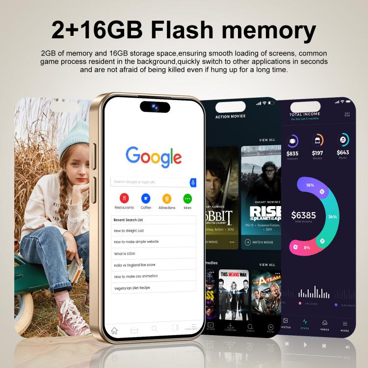 S25 Mini / ZKM10، 2 جيجابايت + 16 جيجابايت، شاشة 4.0 بوصة، أندرويد 10، MTK6580M رباعي النواة، شبكة: 3G، شريحتي اتصال