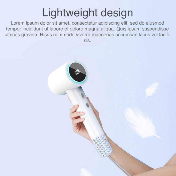 WG-F02 LED Digital Display High Speed Negative Ion Hair Dryer, EU Plug, US Plug, UK Plug
