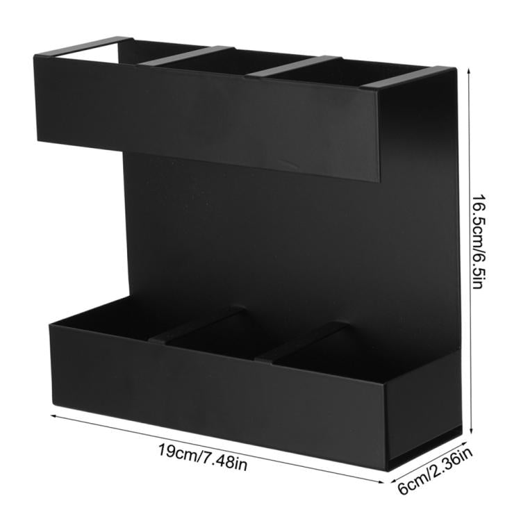 Three-grid Straw Cutlery Metal Storage Rack Kitchen Organizer, without Soft Magnetic Sheet, with 9pcs Soft Magnetic Sheet