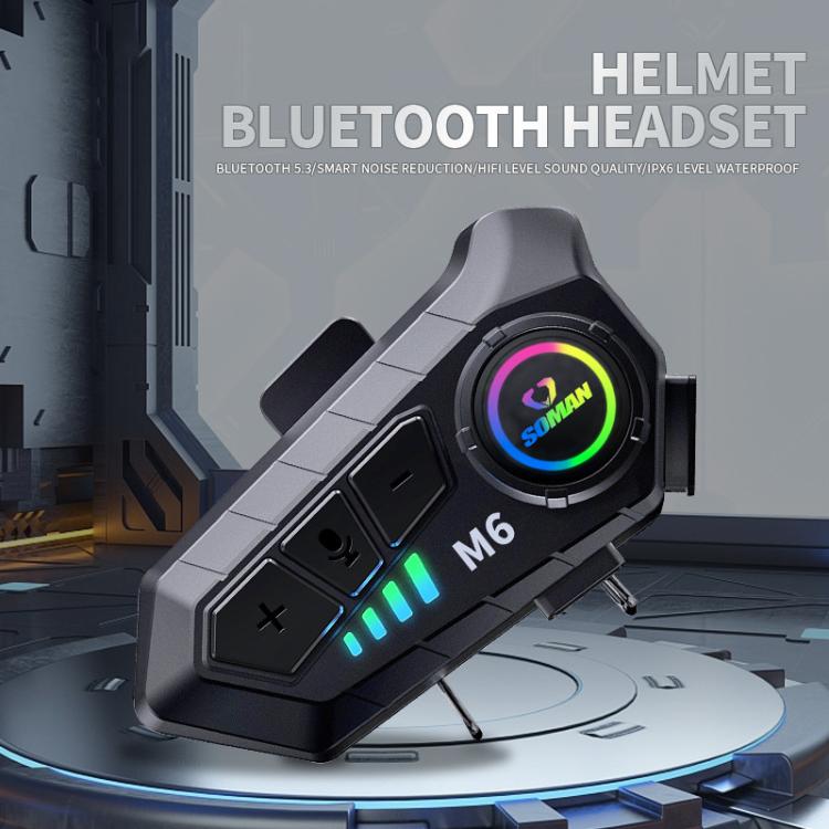 SOMAN Motorcycle Helmet Bluetooth Headset Stereo Voice Microphone