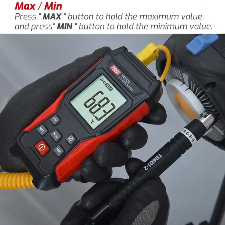 TRSI TA610A Industrial Handheld K-Type Thermocouple Thermometer, Single Channel, without Ambient Temperature
