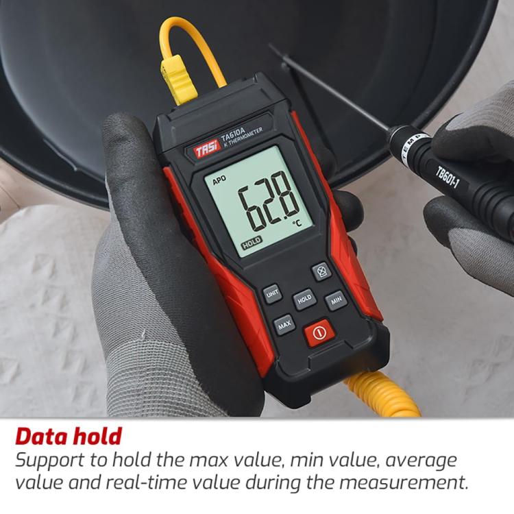TRSI TA616A Industrial Handheld K-Type Thermocouple Thermometer, Single Channel, Basic Version