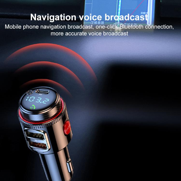 T23 Car FM Transmitter Bluetooth Player Fast Charging, T23