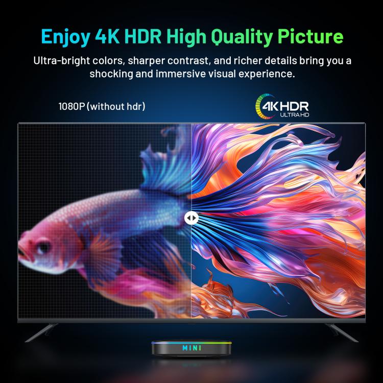 HK1 K8MINI 4K UHD Android 14 Smart TV Box with Remote Control, RK3518 Quad-Core