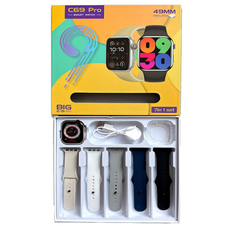 C69 Pro 7 in 1 Set 2.09 inch TFT Screen BT Business Smart Watch