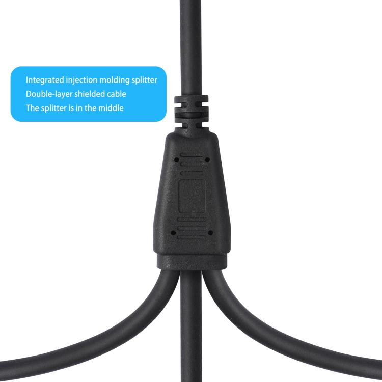 3-Way Splitter Audio Cable, Length: 60cm