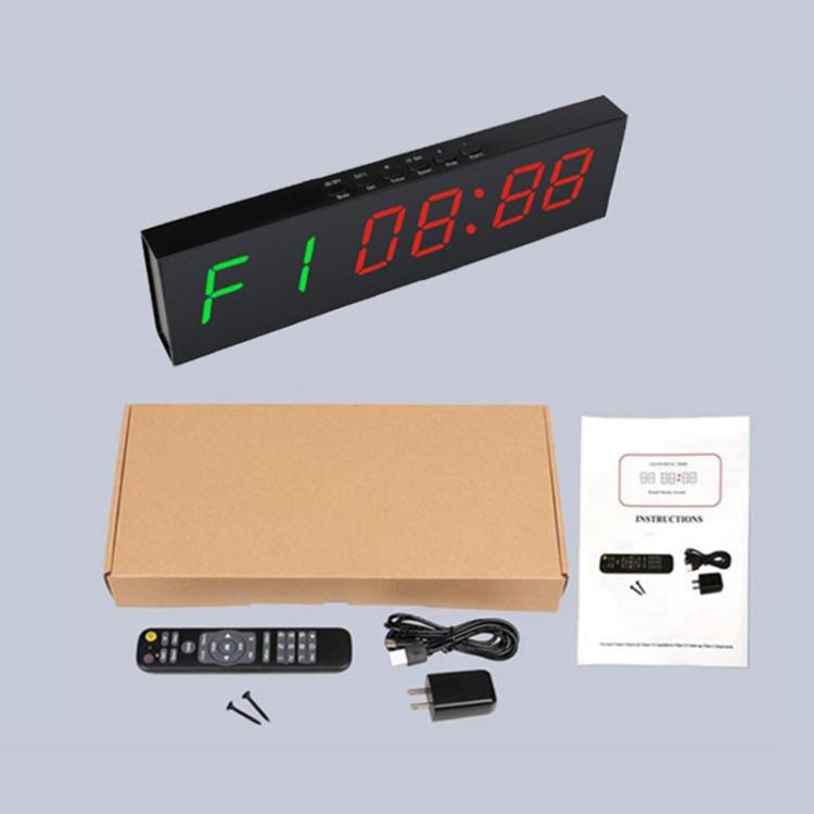 KYX--0018 Plastic Shell 1.8 inch 6-digit LED Sports Fitness Multi-function Timer, AU Plug, US Plug, EU Plug, UK Plug