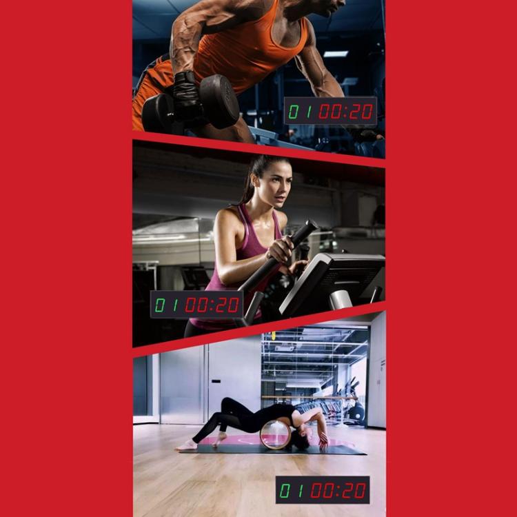 KYX--0018 Plastic Shell 1.8 inch 6-digit LED Sports Fitness Multi-function Timer, AU Plug, US Plug, EU Plug, UK Plug
