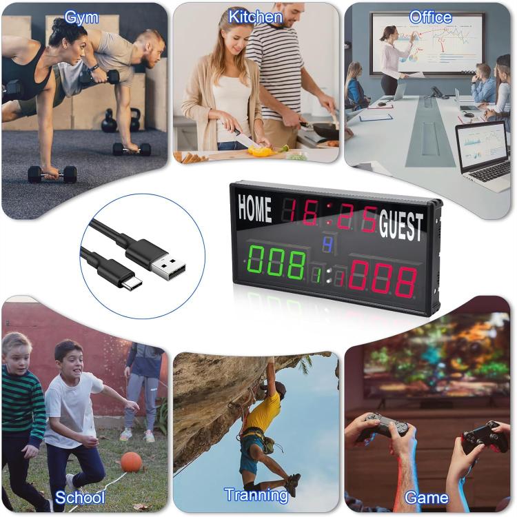 KYX--0030 13-digit LED Electronic Scoreboard Remote Control Multi-function Competition Timer, KYX--0030