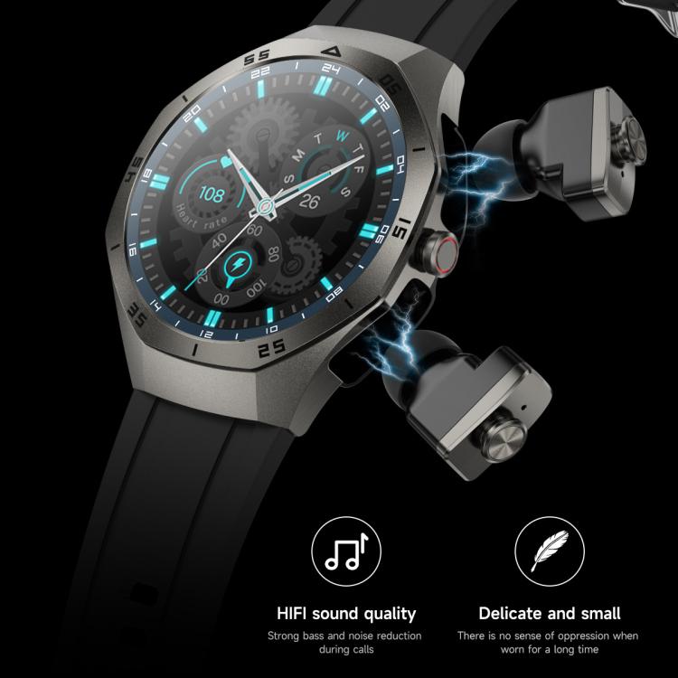 F38 Dual-ear Bluetooth Earphone Smart Watch IP67 Supports Heart Rate Monitoring