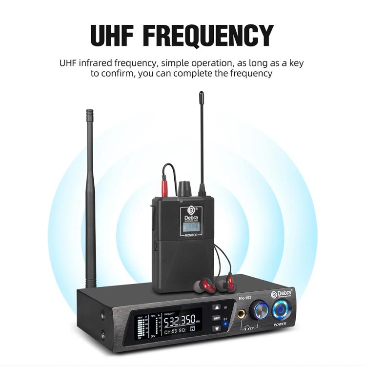 DEBRA ER-102 Wireless Audio Return Monitoring Receiver + Earphones