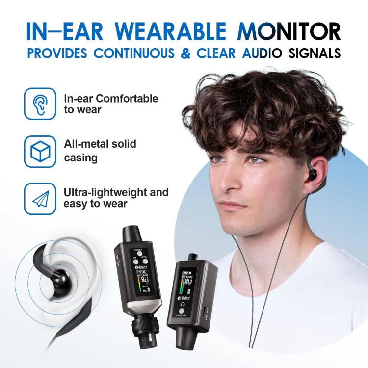 DEBRA EMX-1 XLR Adapter Portable Wireless Monitor System Transmitter & Receiver