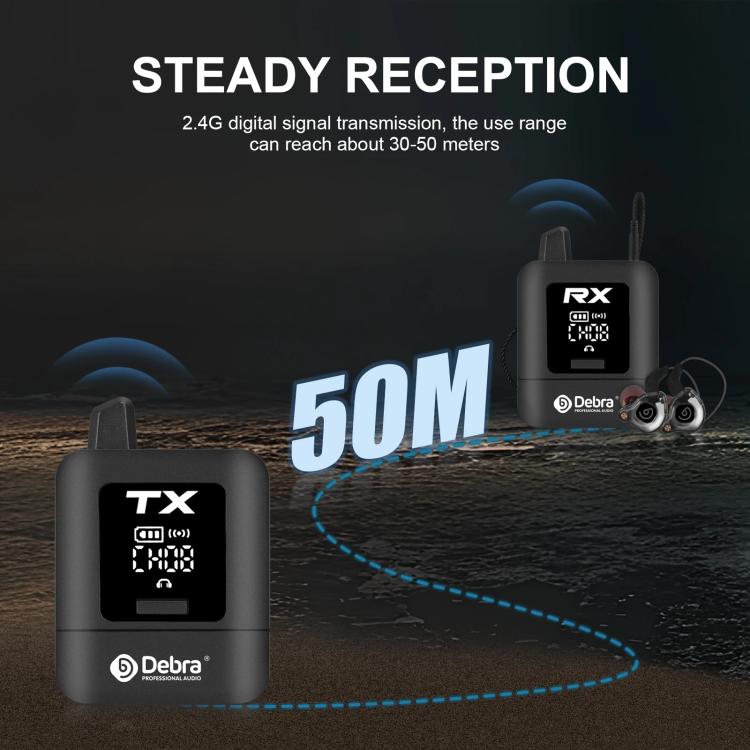 DEBRA ST-mini 2.4G Stereo Wireless Monitor System Transmitter & Receiver