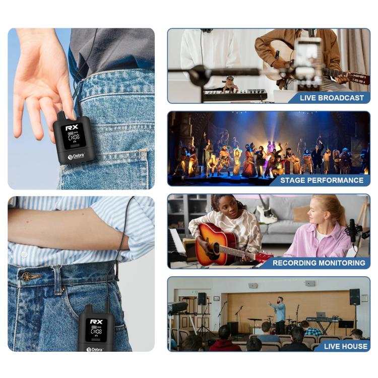 DEBRA ST-mini 2.4G Stereo Wireless Monitor System Transmitter & Receiver