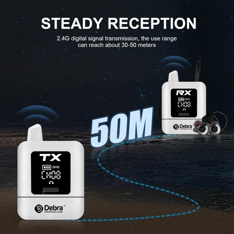 DEBRA ST-mini 2.4G Stereo Wireless Monitor System Receiver + Earphones
