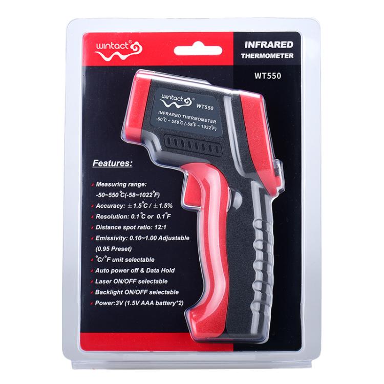 Wintact WT550 Portable Infrared Thermometer, Measuring Range: -50 to 550 Degrees Celsius