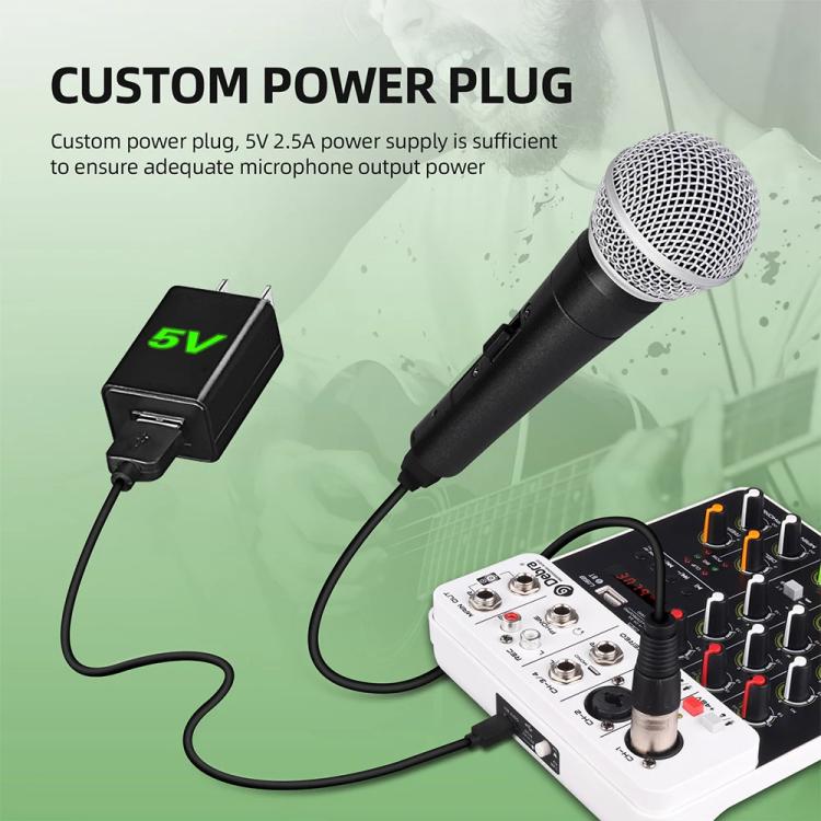 DEBRA V4 4-Channels Audio Mixer with Reverb Sound Card for Live Streaming