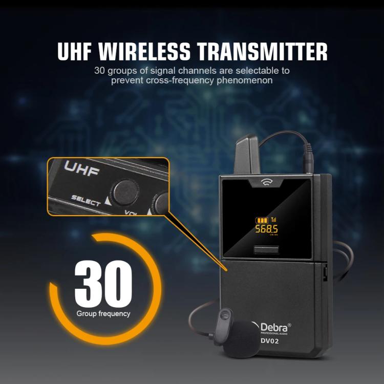 DEBRA DV-01 Wireless Lavalier Microphone TX & RX Outdoor Interview Live Broadcast