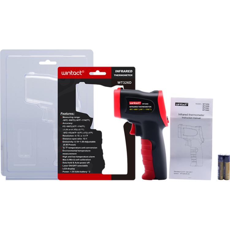 Wintact WT326D Portable Infrared Thermometer, Measuring Range: -50 to 950 Degrees Celsius