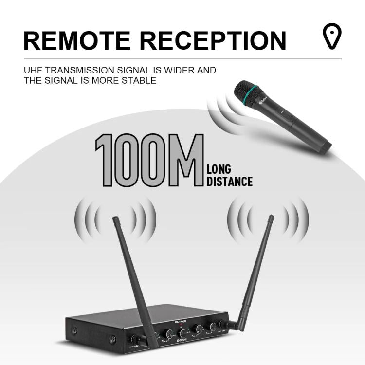 DEBRA AU-400 UHF Wireless Microphone System 4-in-1 for Performance Conference KTV
