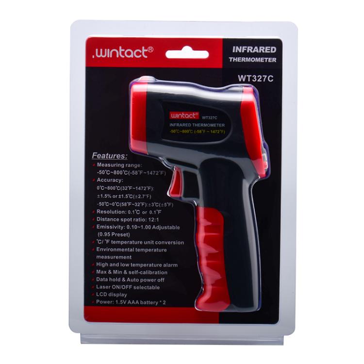 Wintact WT327C portable infrared thermometer, measuring range: -50 to 800 degrees Celsius