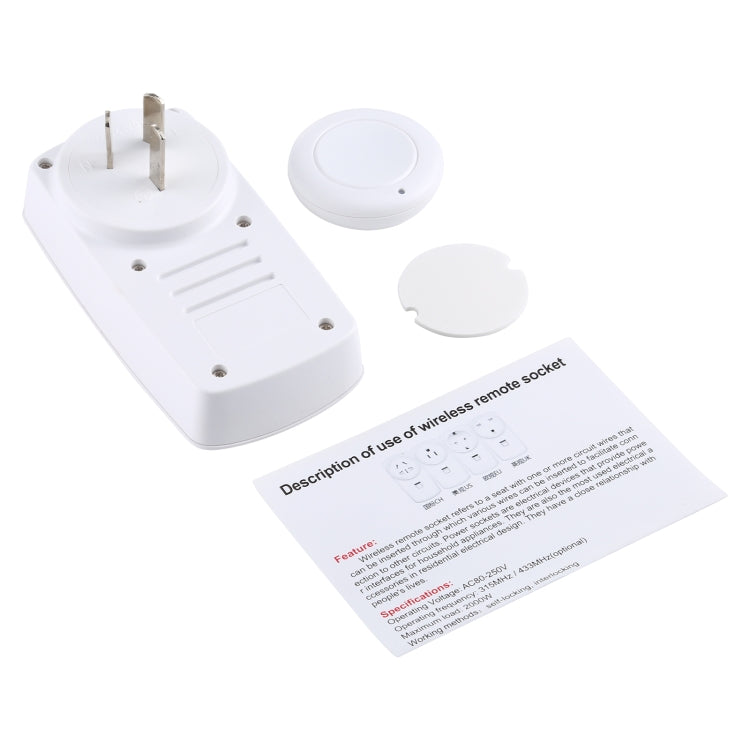 AK-DL220 220V Smart Wireless Remote Control Socket with Remote Control, AU Plug, EU Plug, UK Plug, US Plug
