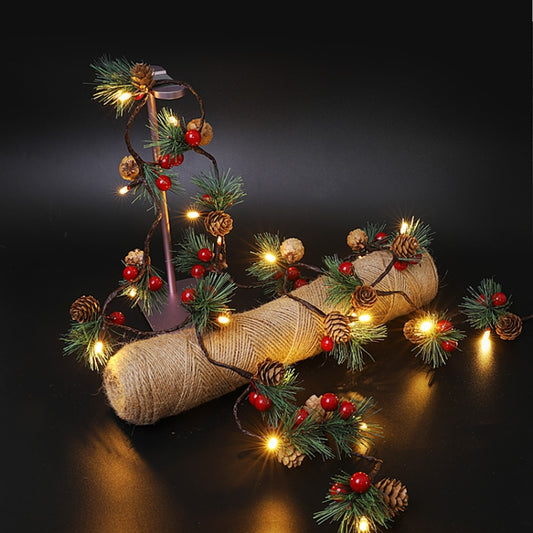 Christmas Pine Needles Colorful Light String Lamp  Length: 2m, 2m Pine Cone