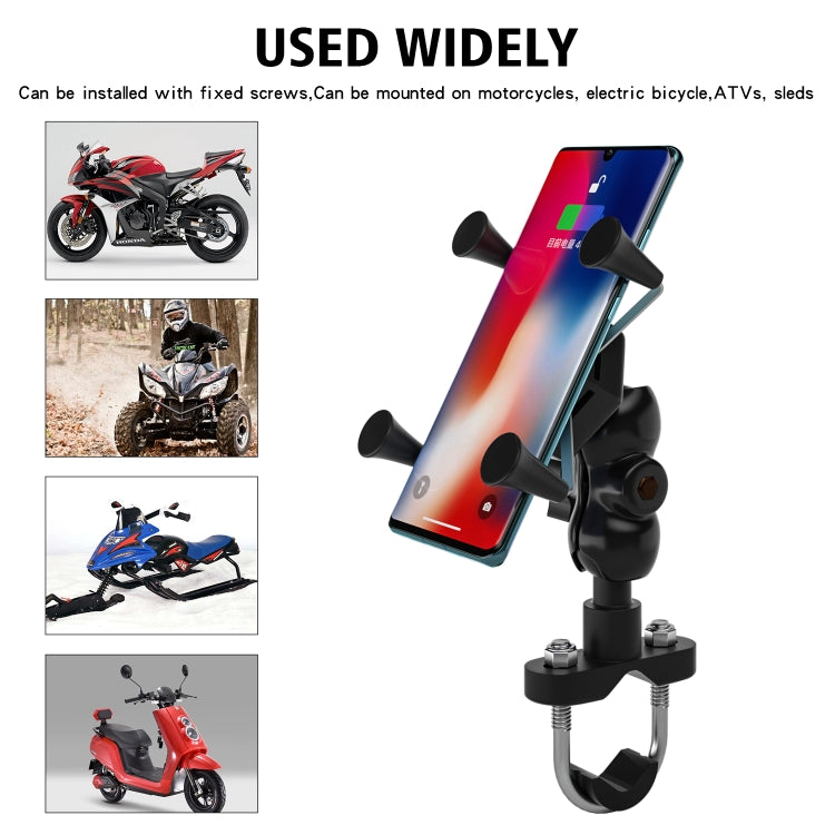 WUPP CS-1133A1 Motorcycle Four-claw X Shape Adjustable Mobile Phone Holder Bracket, Double Tap Buckle Version, CS-1133A1