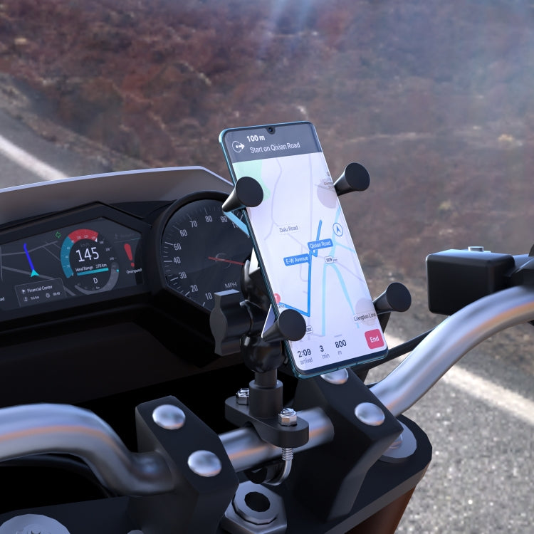 WUPP CS-1133A1 Motorcycle Four-claw X Shape Adjustable Mobile Phone Holder Bracket, Double Tap Buckle Version, CS-1133A1