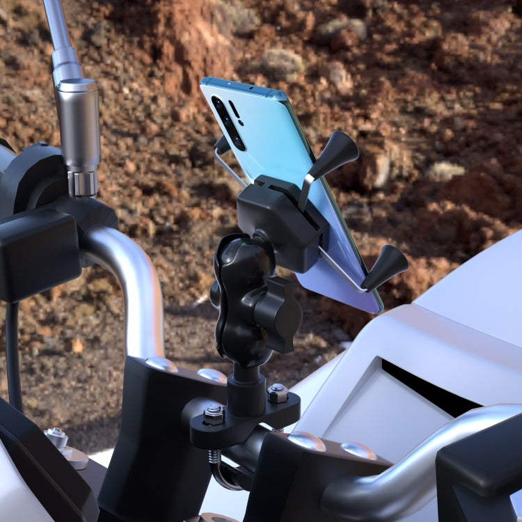 WUPP CS-1133A1 Motorcycle Four-claw X Shape Adjustable Mobile Phone Holder Bracket, Double Tap Buckle Version, CS-1133A1