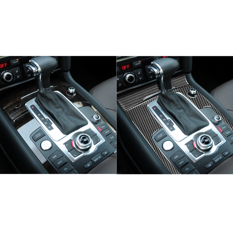 2 in 1 Car Carbon Fiber Gear Panel + Cigarette Lighter Decorative Sticker for Audi Q7 2008-2015, Gear Panel + Cigarette Lighter