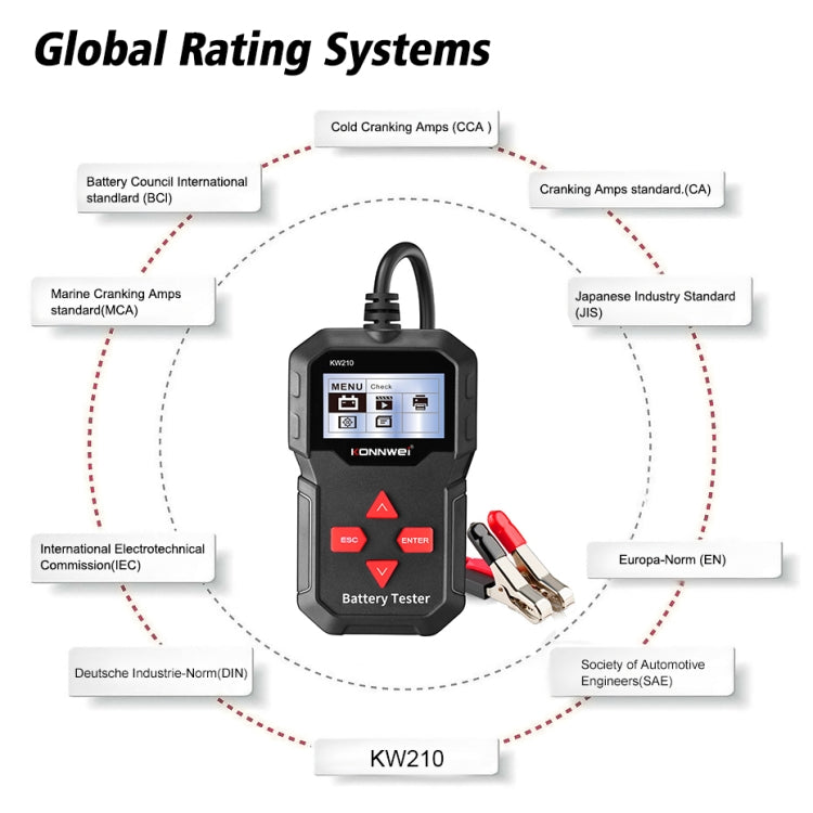 KONNWEI KW210 Car Battery Test Battery Capacity Resistance Battery Detector, KW210