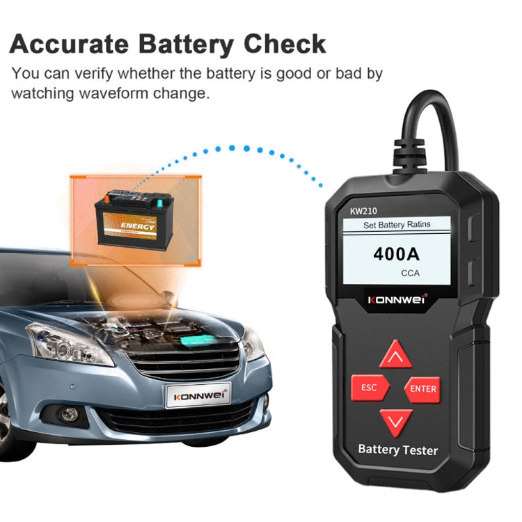 KONNWEI KW210 Car Battery Test Battery Capacity Resistance Battery Detector, KW210