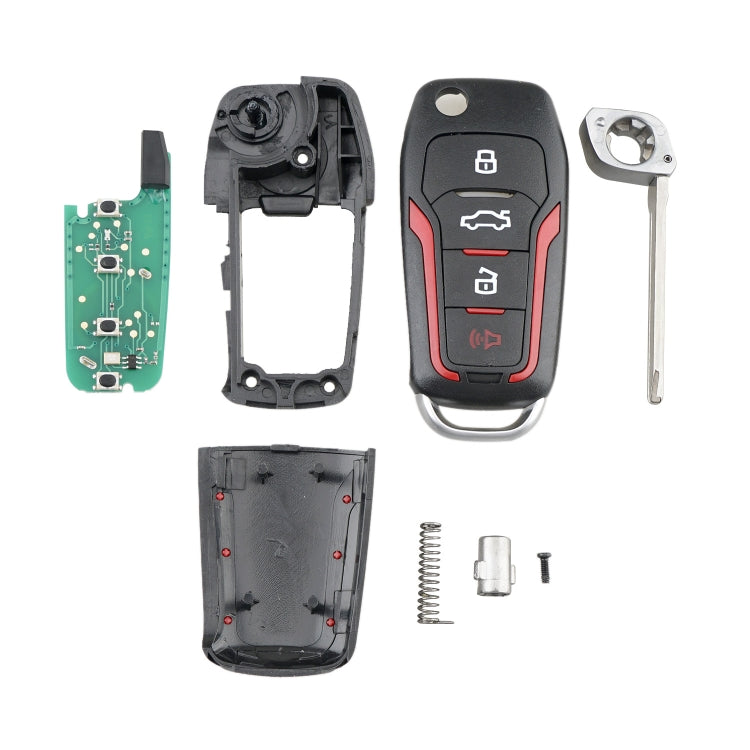 مفتاح سيارة CWTWB1U345، رقاقة 63، تردد واحد 315، لسيارات فورد، قابل للطي بأربعة أزرار، لسيارات فورد
